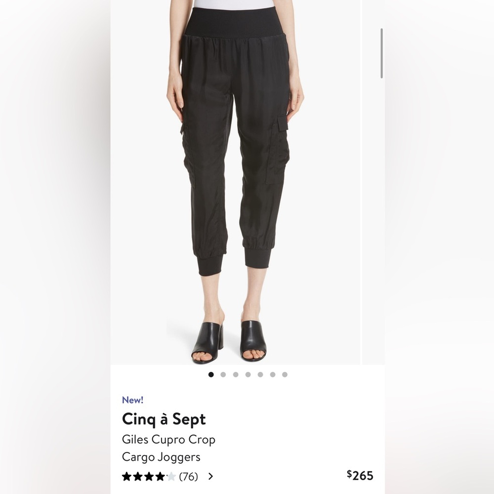 Cinq à Sept Giles Cupro Crop Cargo Joggers